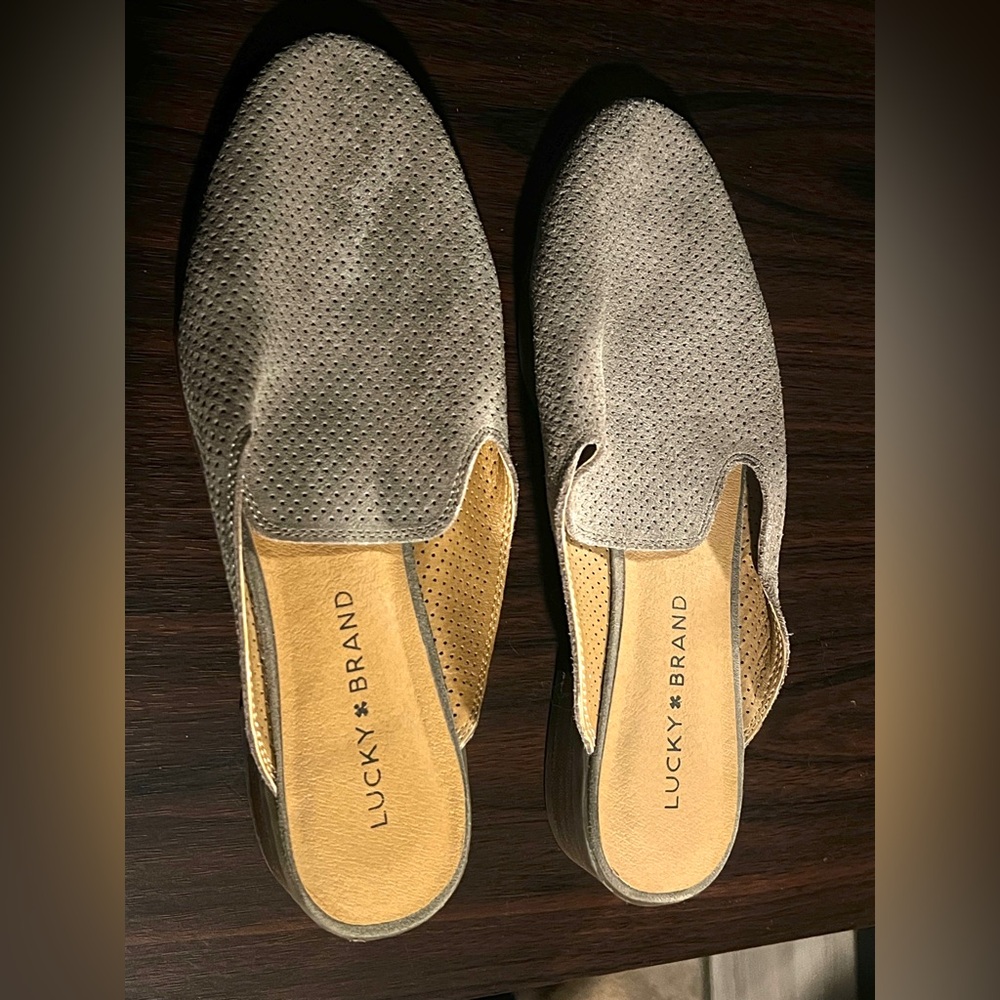 Lucky Brand Womens Coryna Mule Flat Shoes Leather Slip On Size 7.5
